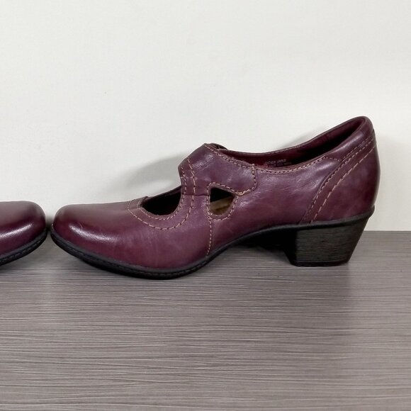Earth Origins Meredith Mary Jane Shoe, Burgundy Leather, Womens Various Sizes - Picture 9 of 11